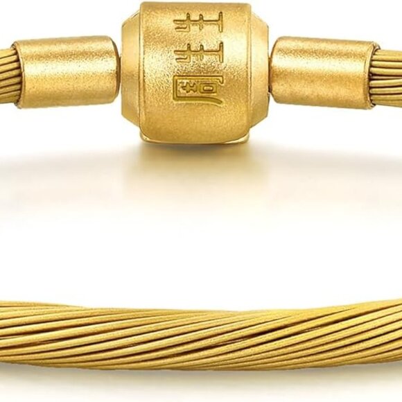 Stainless Steel Sunshine Gold Bracelet for Women 17cm Modern Jewelry Accessory - Picture 1 of 3
